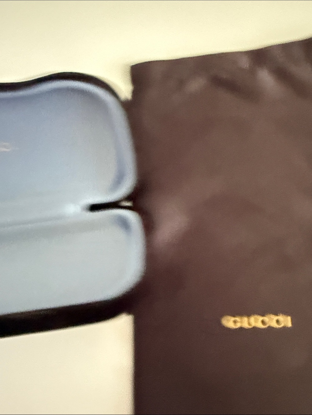 Gucci Black Velvet Sunglasses Case with Light Blue Interior - Picture 2 of 6